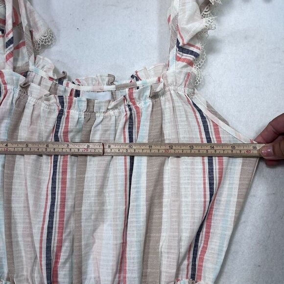 MISA Los Angeles Dress Women M Cream Idonia Striped Prairie Boho Maxi Fairy NEW - Picture 8 of 12